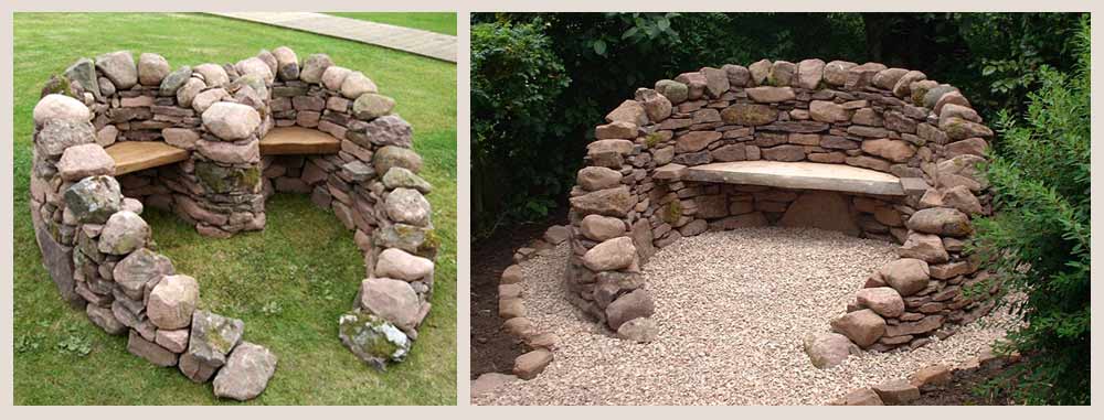 Seating Designs Drystone, Dry Stone Wall Garden Ideas